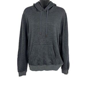 Barneys New York Gray Hooded Sweatshirt Medium M Men Cozy Kangaroo Pocket EUC